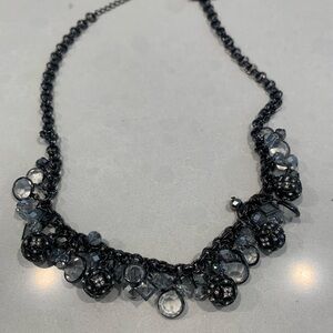 White House Black Market / Elegant Black and Silver Necklace